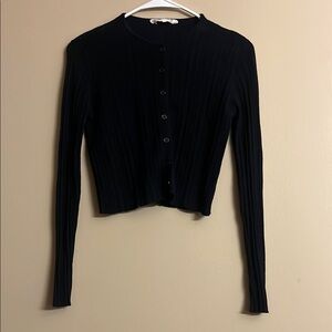 Black Button-Up Cardigan
